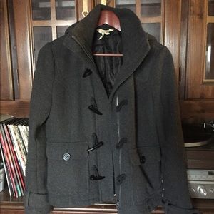 Black Poppy Hooded Grey Short Jacket